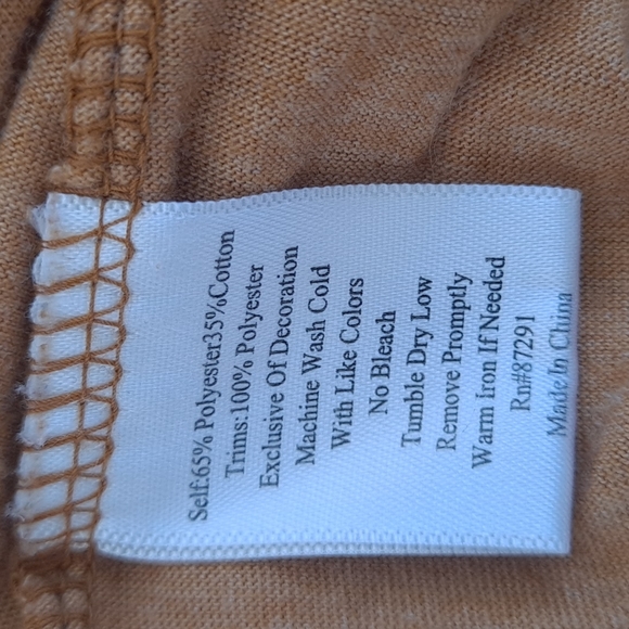 Johnny Was Mustard Western Aztec Tribal 3/4 Sleeve Embroidered Tunic Top szM - Picture 9 of 9